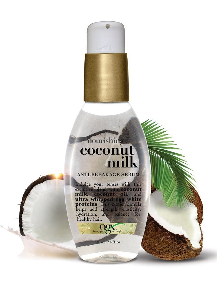 OGX Nourishing + Coconut Milk Anti-Breakage Serum, 4 Fl Oz