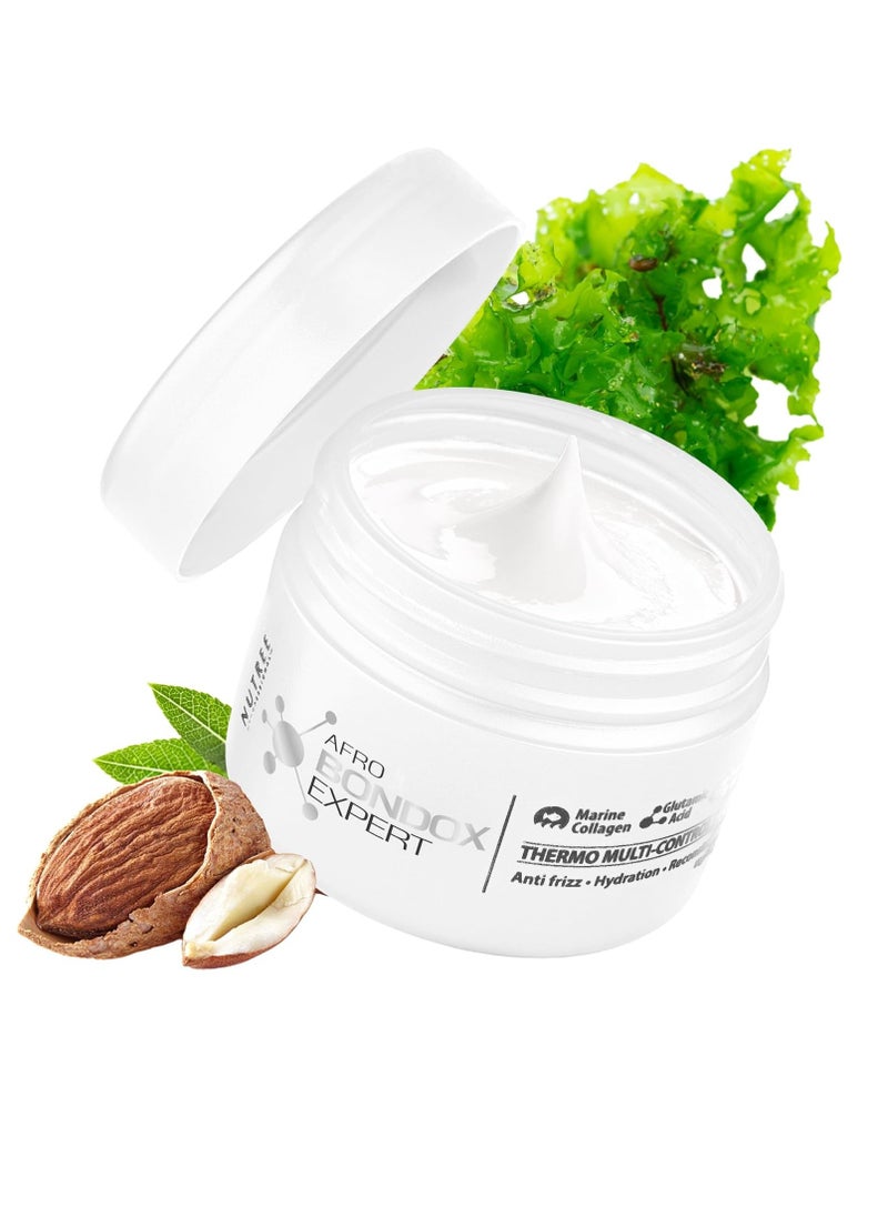 HAIR MASK FOR DAMAGED AFRO BRAZILIAN BONDOX - 2.82 oz Extra Strong Hair Repair Thermal Mask ALL types, especially for Afro 4A 4B 4C - Hair Relaxer with Almond and Shea Oils, Seaweed, Formaldehyde Free