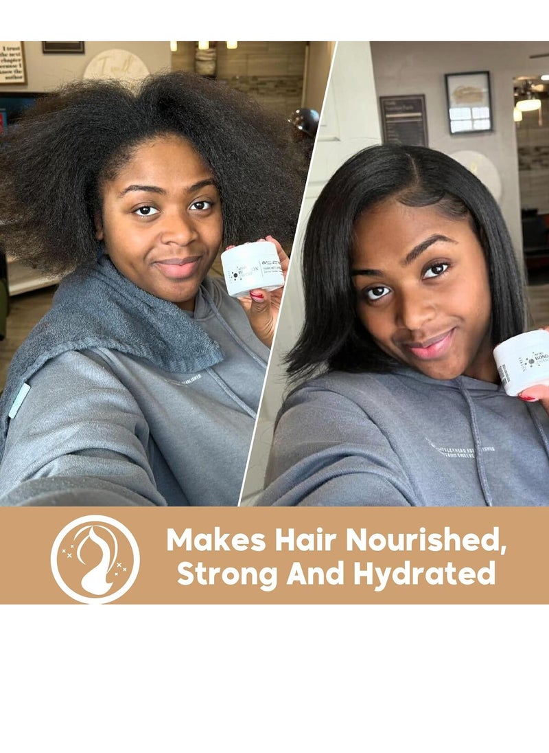 HAIR MASK FOR DAMAGED AFRO BRAZILIAN BONDOX - 2.82 oz Extra Strong Hair Repair Thermal Mask ALL types, especially for Afro 4A 4B 4C - Hair Relaxer with Almond and Shea Oils, Seaweed, Formaldehyde Free