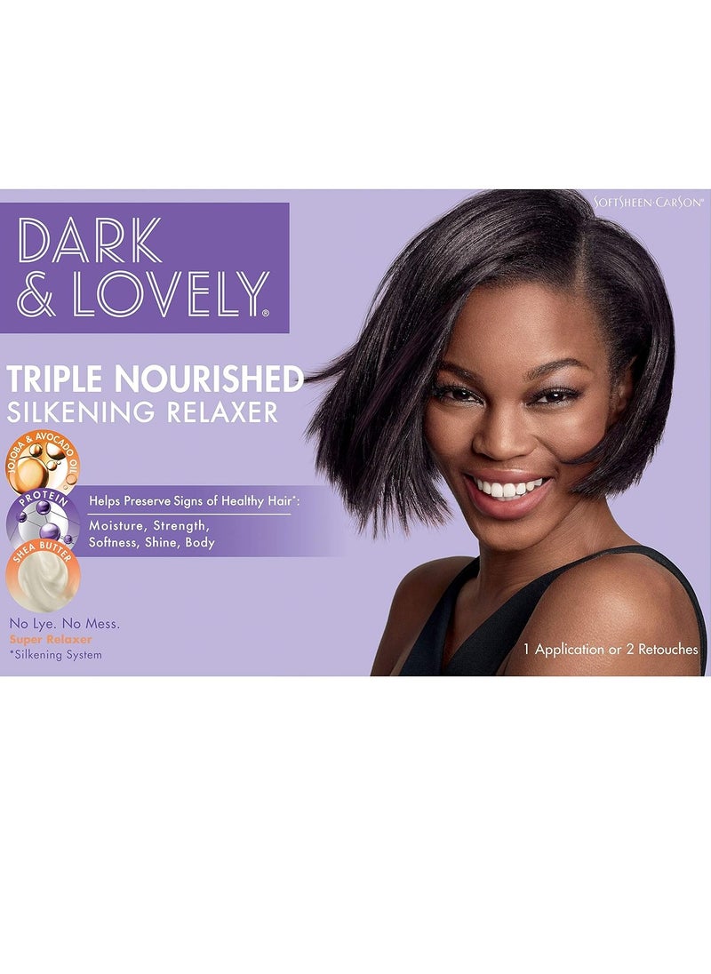 Dark and Lovely Healthy-Gloss 5 Shea Moisture No-Lye Relaxer Kit, Super 1 ea (Pack of 2)