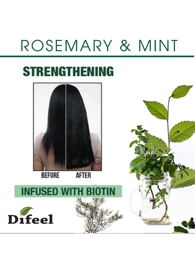 Difeel Rosemary and Mint Premium Hair Oil with Biotin 7.1 oz. - Natural Rosemary Oil for Hair Growth & Biotin