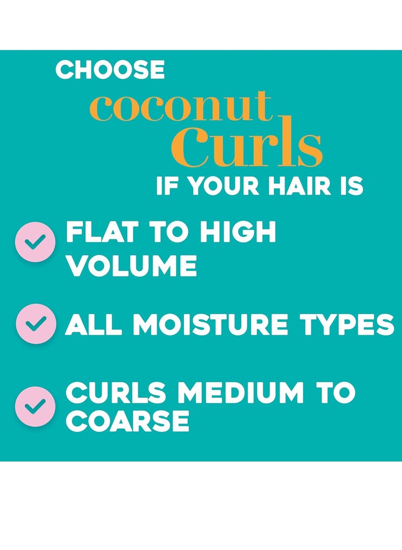 OGX Quenching + Coconut Curls Frizz-Defying Styling Milk, Nourishing Leave-In Hair Treatment with Coconut, Citrus Oil & Honey, Paraben-Free and Sulfated-Surfactants Free, 6 fl oz