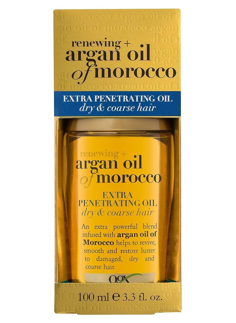 OGX Extra Strength Argan Oil Hair Treatment, 3.3 fl oz - Deep Moisturizing Serum for Dry, Damaged & Coarse Hair, Paraben & Sulfate-Free