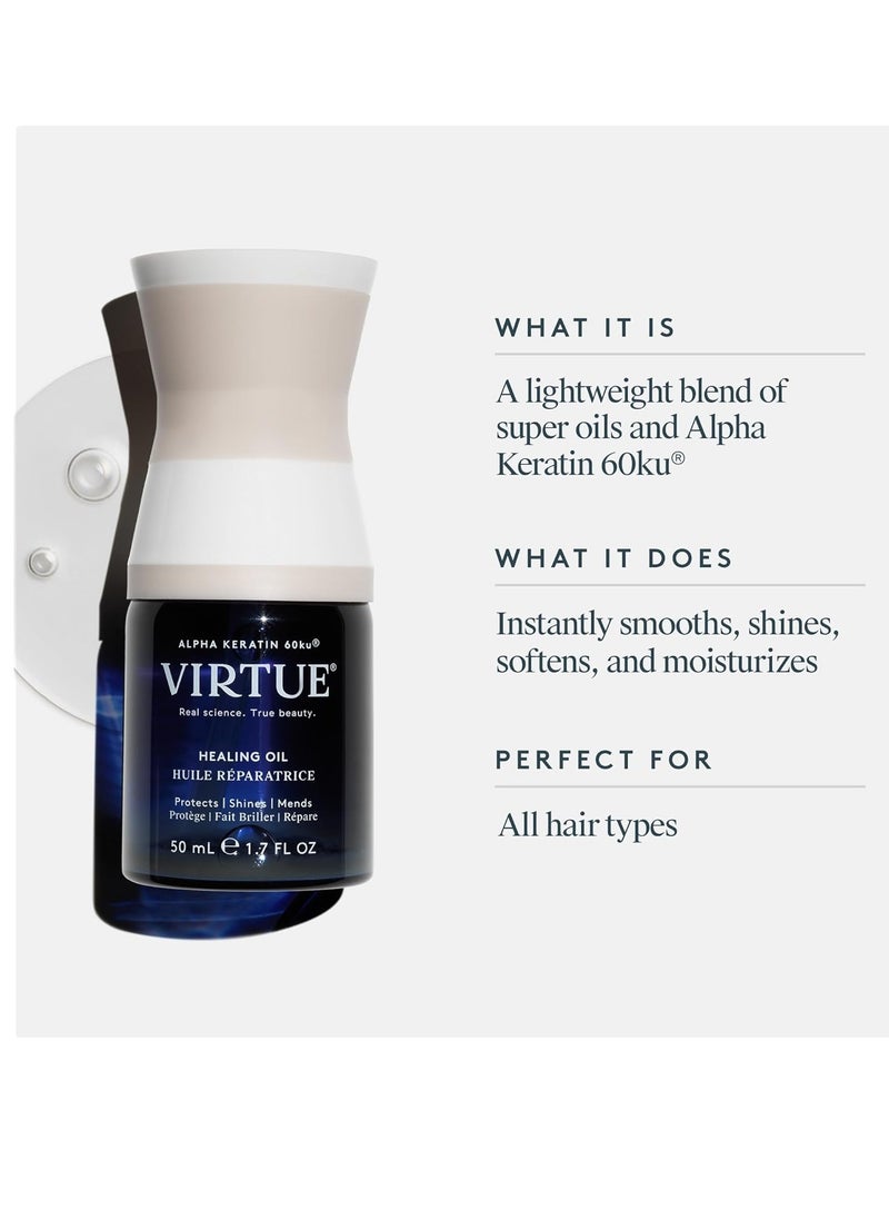 Virtue Healing Hair Oil, Hair Treatment Serum for Damaged Hair, Shake to Activate, Color Safe, 1.7 Fl Oz