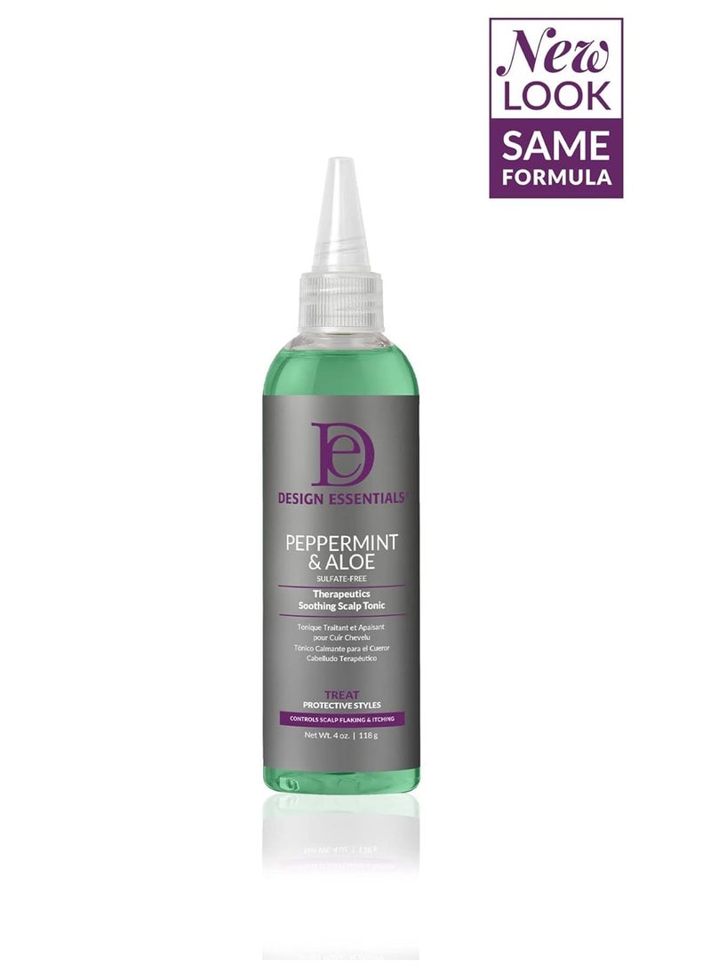 Design Essentials Peppermint & Aloe TherapeuticsSoothing Scalp Tonic, 4 Ounces