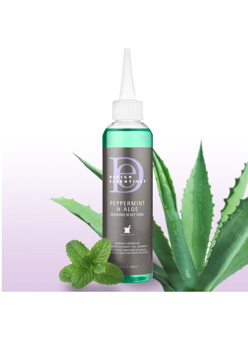 Design Essentials Peppermint & Aloe TherapeuticsSoothing Scalp Tonic, 4 Ounces