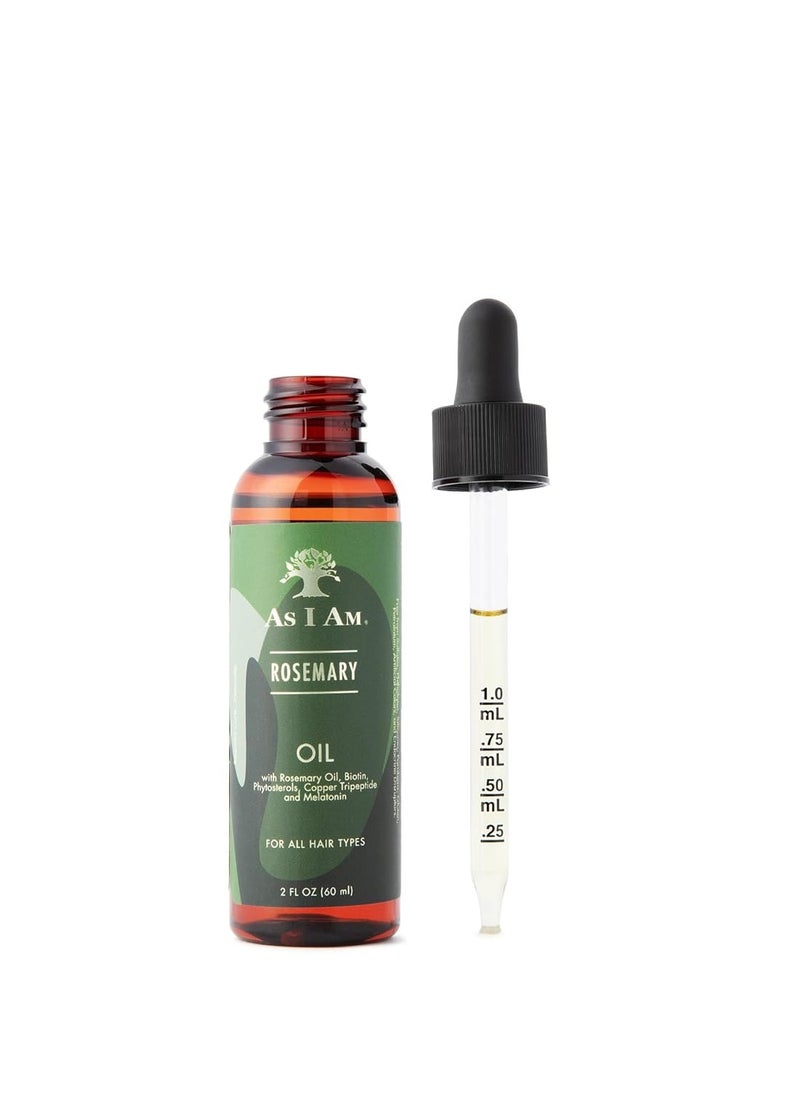 As I Am Rosemary Oil For Hair Growth - 2 oz - with Melatonin & Biotin - Vegan & Cruelty Free