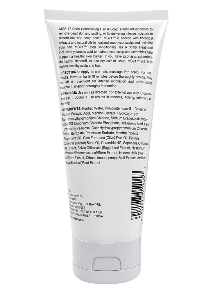 MG217 Deep Conditioning Salicylic Acid Scalp Treatment for Psoriasis, Exfoliates, Heals, Moisturizes, Hyaluronic Acid, Natural Oils, Plant Extracts, Sulfate free, Paraben Free, Fragrance Free, 6 floz