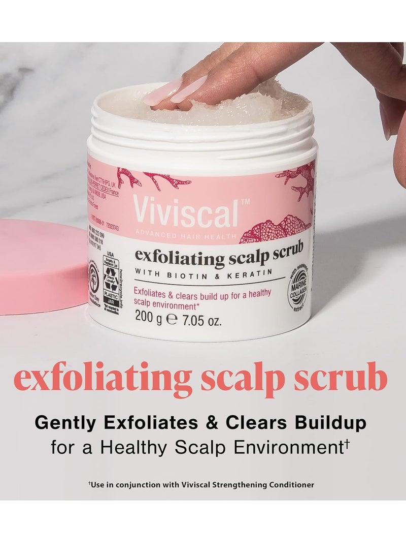 Viviscal Exfoliating Scalp Scrub, Clarifying Scrub with Biotin & Keratin, Promote Fuller & Healthier Hair Growth, Gentle Exfoliating Scalp Treatment, 200g (7.05 oz.)