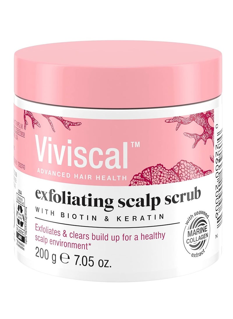 Viviscal Exfoliating Scalp Scrub, Clarifying Scrub with Biotin & Keratin, Promote Fuller & Healthier Hair Growth, Gentle Exfoliating Scalp Treatment, 200g (7.05 oz.)