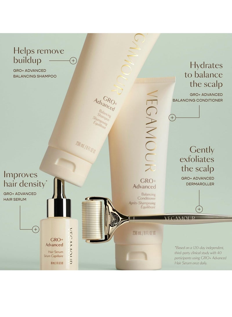 VEGAMOUR GRO+ Advanced Dermaroller | 1,200 Microneedle 0.25mm Scalp Tool | Gently Exfoliates the Scalp | Wide Head for Maximum Coverage