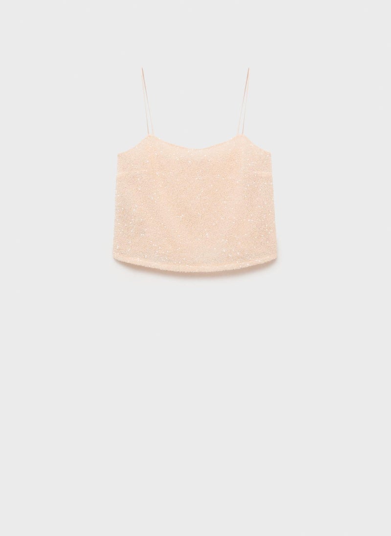 Sequin Top With Spaghetti Strap