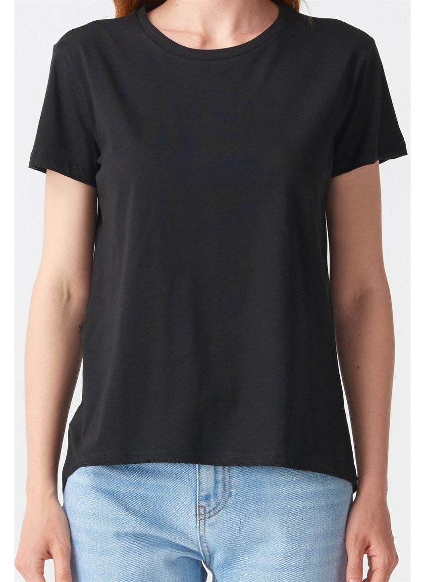 3471 Crew Neck Basic T-Shirt-Black