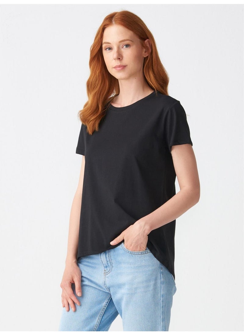 3471 Crew Neck Basic T-Shirt-Black