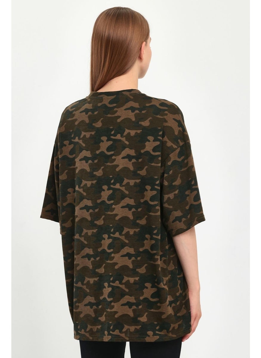 Camouflage Patterned Oversize T-Shirt (E23-0046)