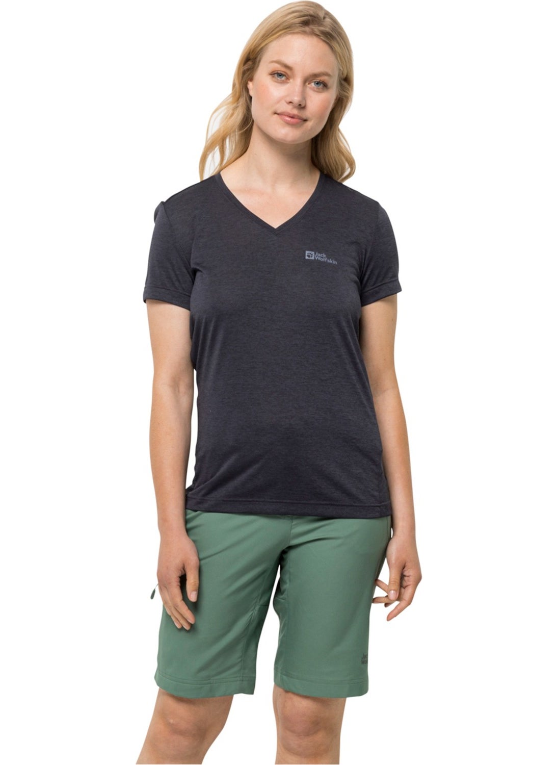 V Neck Dark Gray Women's T-Shirt 1801693_1388 Crosstrail T Women