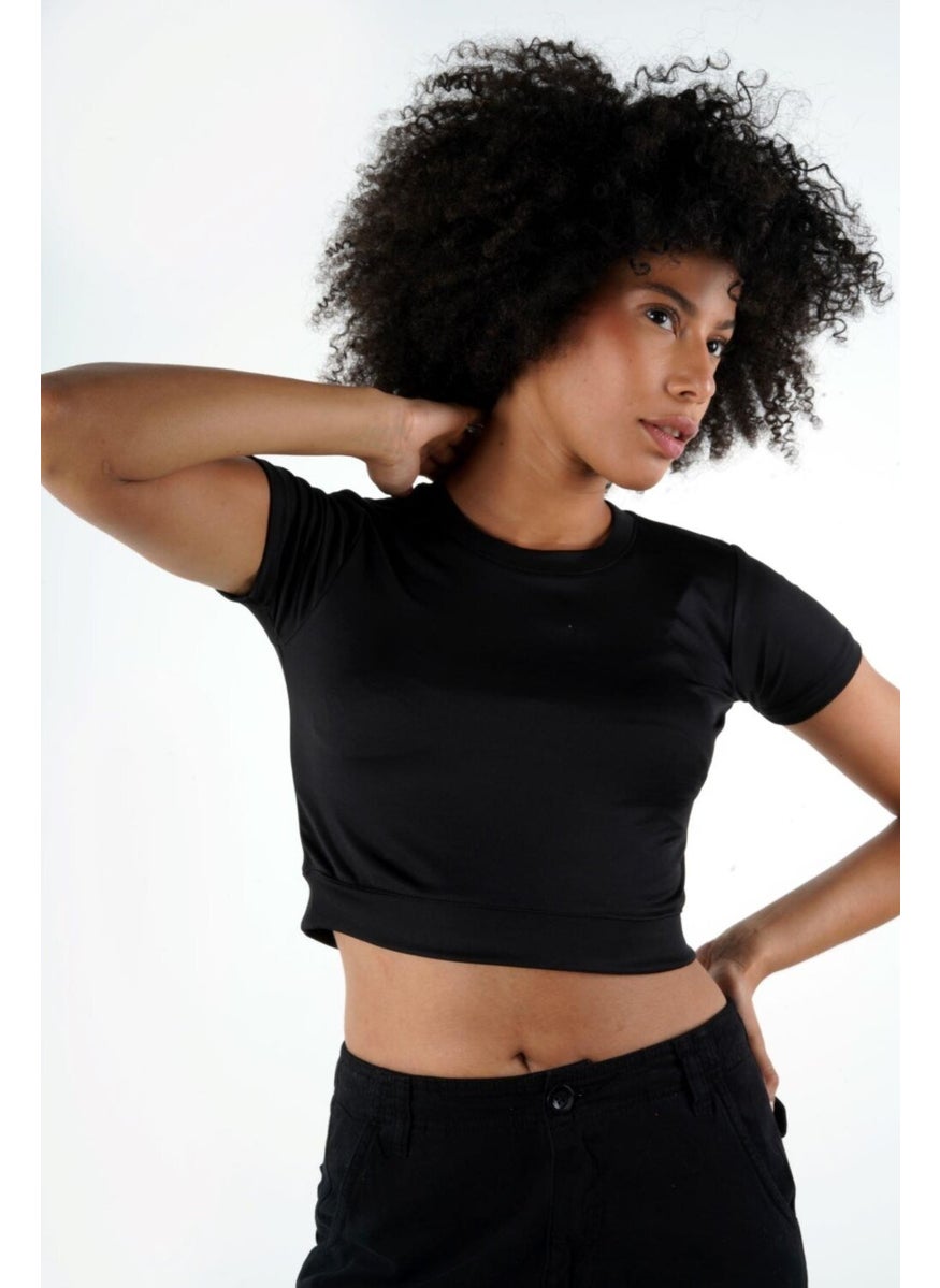 Crew Neck Crop T-Shirt (B24-326A)