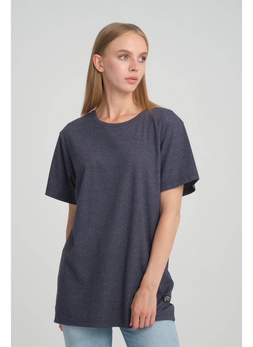 Crew Neck Ribbed Comfort Fit T-Shirt (E24-08301)