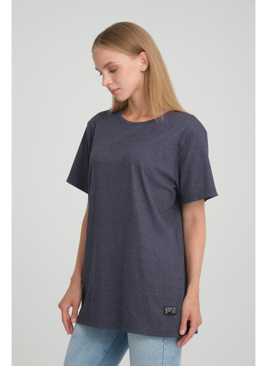 Crew Neck Ribbed Comfort Fit T-Shirt (E24-08301)