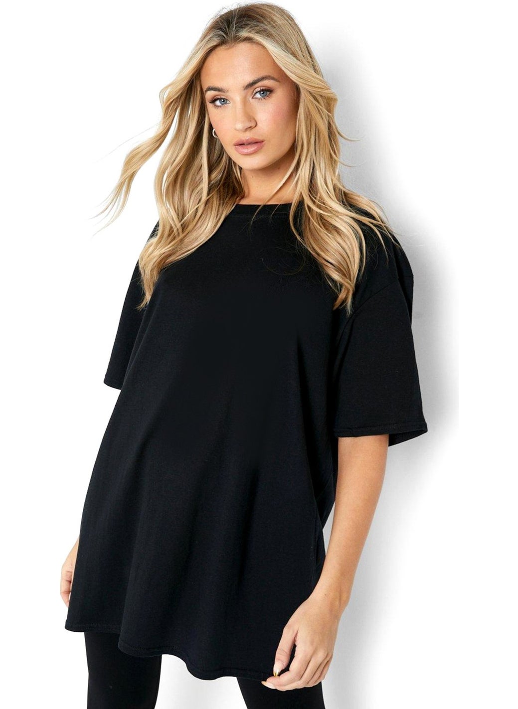 Retail Love Plug Black Short Sleeve Back Printed Women's Oversize T-Shirt