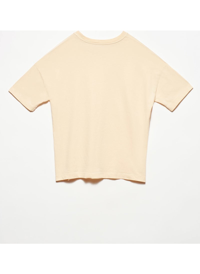 3683 Basic T-Shirt-Beige