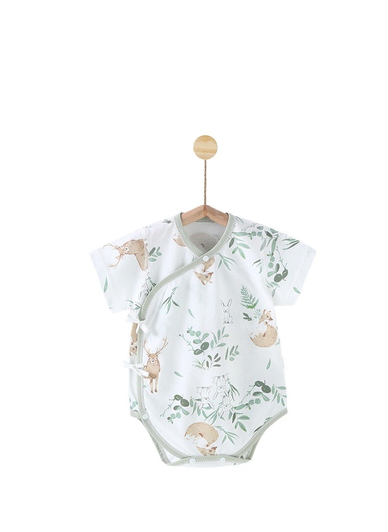 （52cm）Baby short-sleeve bodysuit, summer thin style, newborn clothes, pure cotton seamless baby jumpsuits, triangle romper