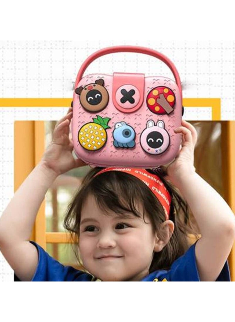 Little Surprise Box Rosy Pink Fashion Mini Trinket Purse with Handle and Sling Strap.