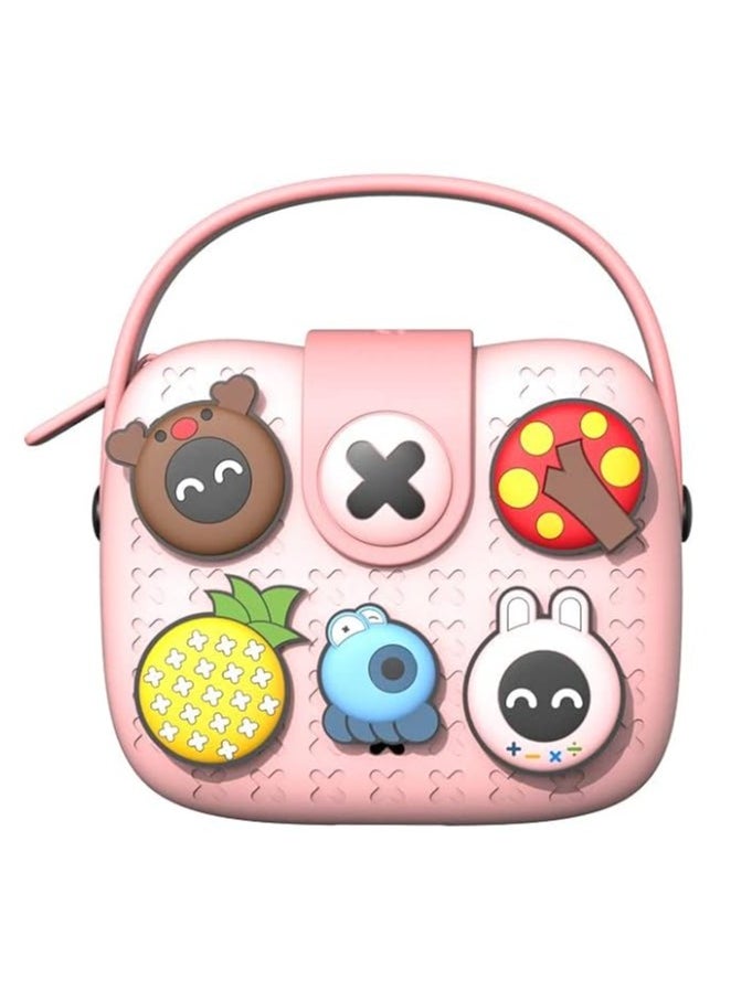 Little Surprise Box Rosy Pink Fashion Mini Trinket Purse with Handle and Sling Strap.