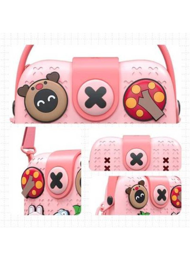 Little Surprise Box Rosy Pink Fashion Mini Trinket Purse with Handle and Sling Strap.