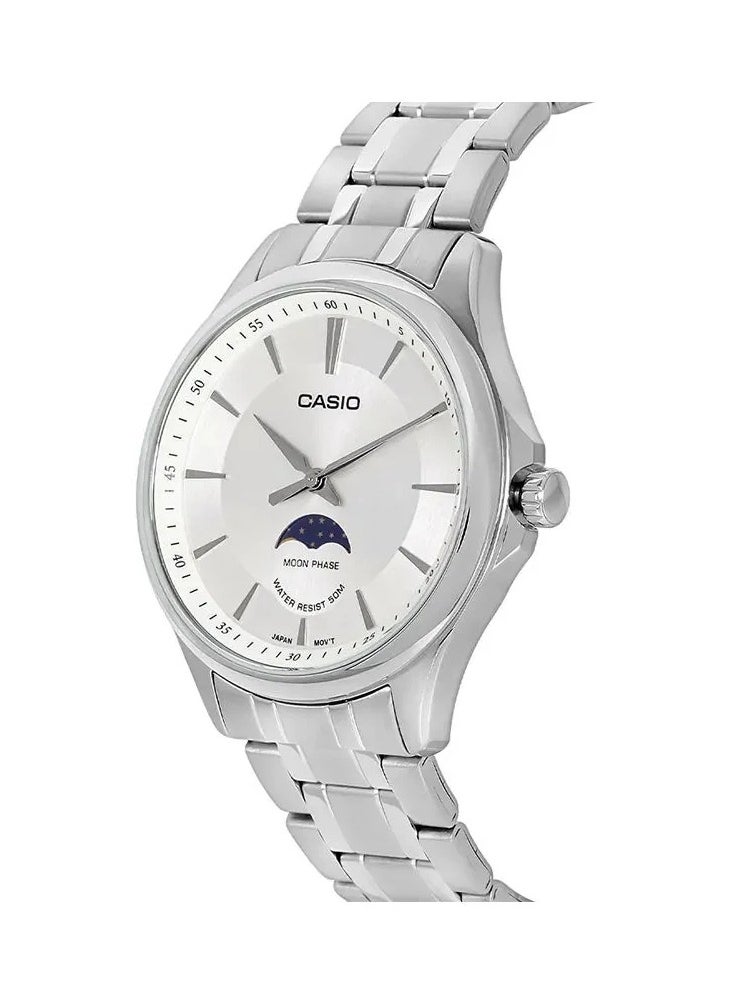 Casio MTP-M100D-7AVDF Moon Phase Quartz Stainless Steel Men's Watch