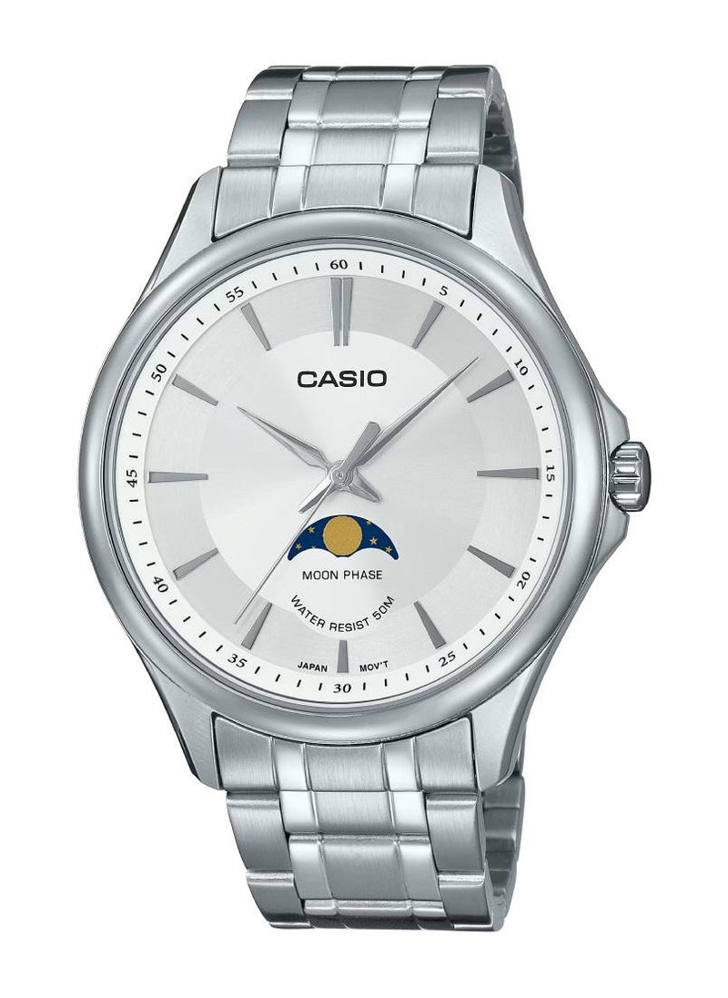 Casio MTP-M100D-7AVDF Moon Phase Quartz Stainless Steel Men's Watch