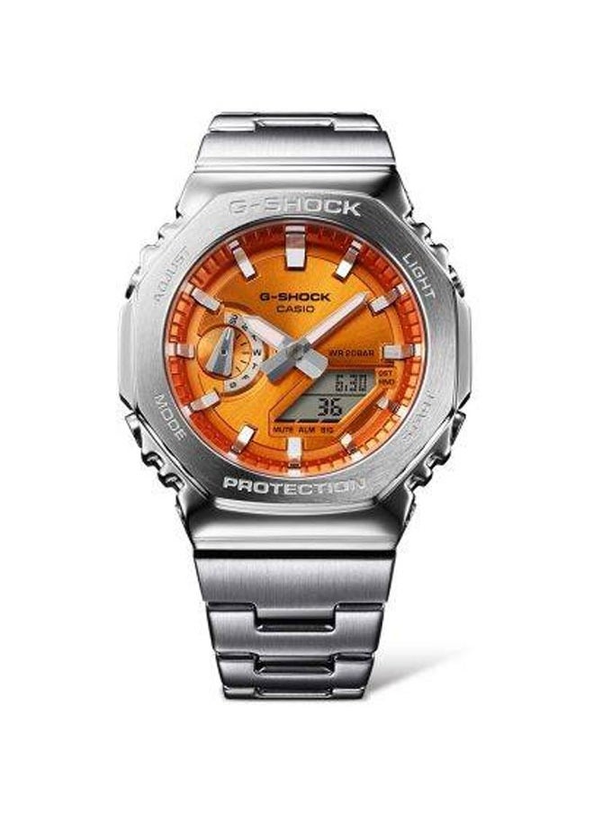 Men's Quartz Stainless Steel Oragne Dial Watch GM-2110D-4A