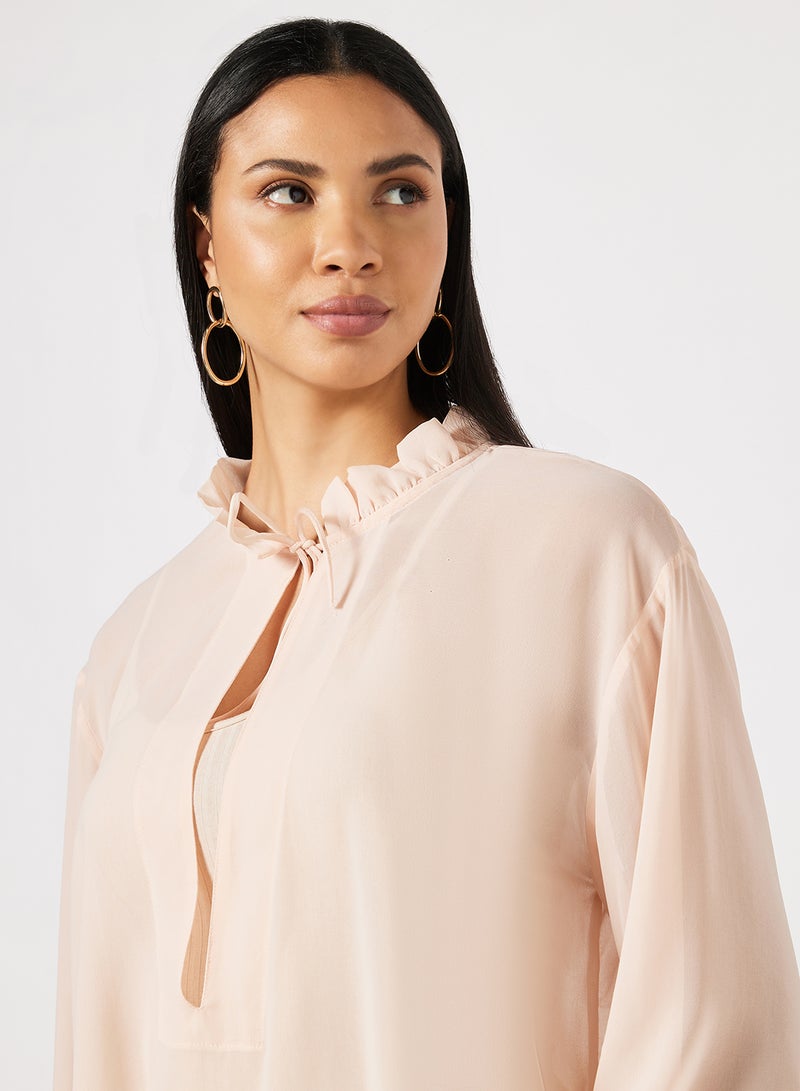 Tie Detail Blouse Pink