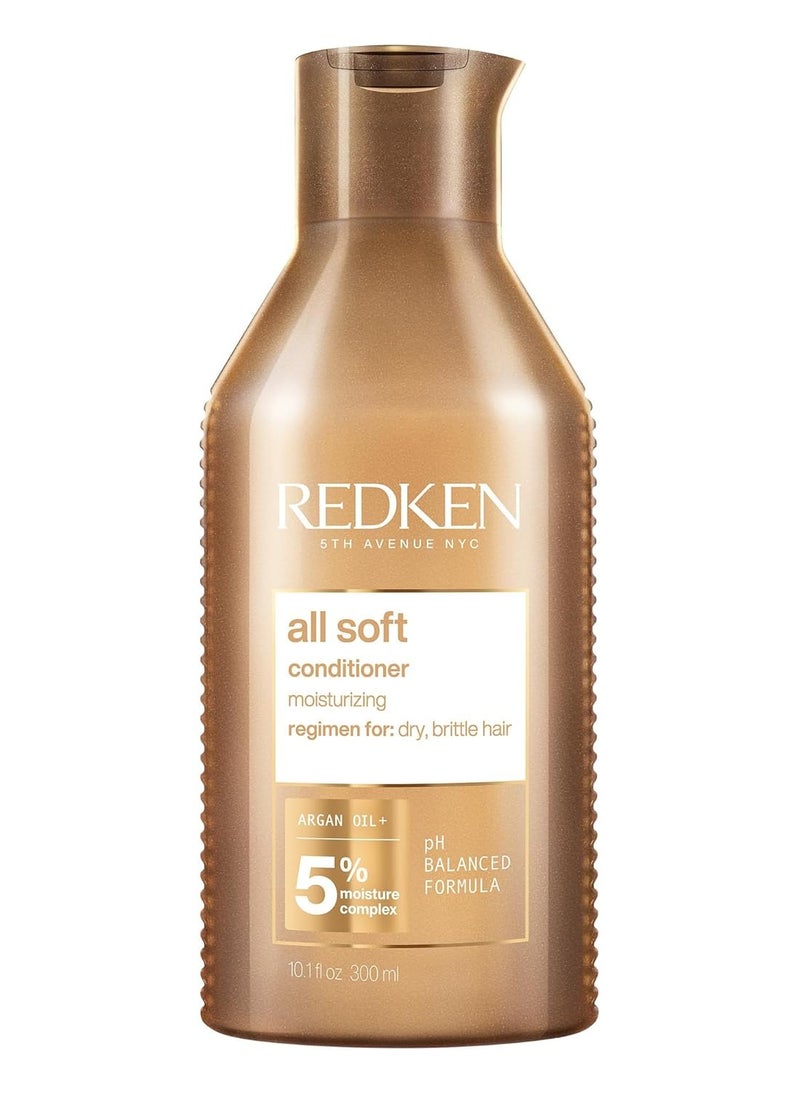 Redken All Soft Conditioner | Deeply Conditions and Hydrates | Softens, Smooths, and Adds Shine | Safe for Color-Treated Hair | Nourishing Shampoo for Dry Hair | With Argan Oil