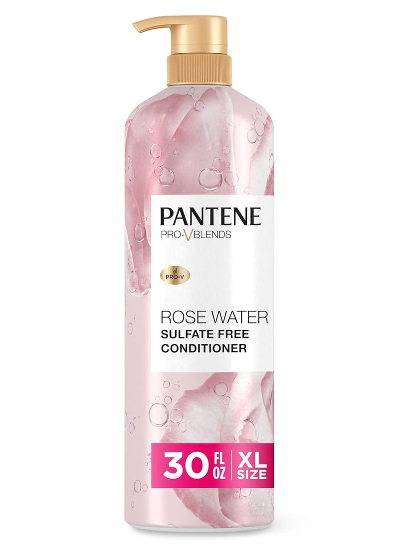 Pantene Rose Water Conditioner, Soothes, Replenishes Hydration, Safe for Color Treated Hair, Nutrient Infused with Vitamin B5 and Antioxidants, Pro-V Blends, 30.0 oz