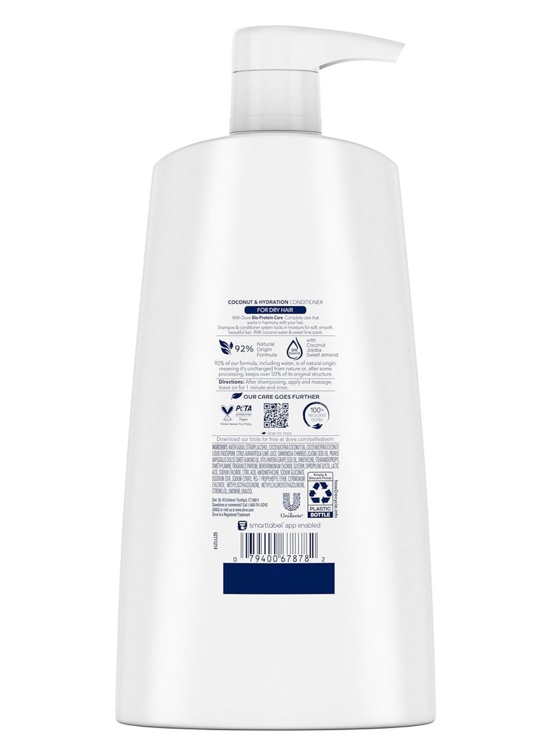 Dove Ultra Care Coconut & Hydration Conditioner for Dry Hair with Jojoba and Sweet Almond Oils, 25.4 oz