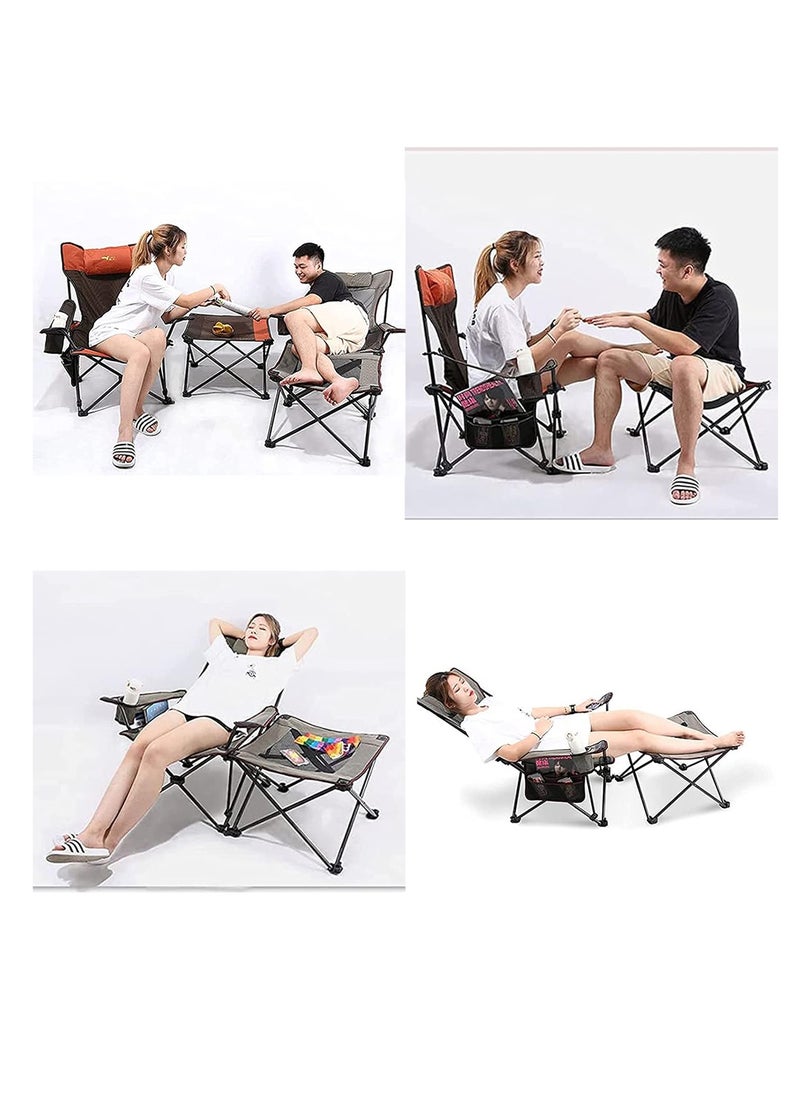 Foldable Camping Chair with Integrated Table For Outdoor Camp Beach Travel Picnic Hiking