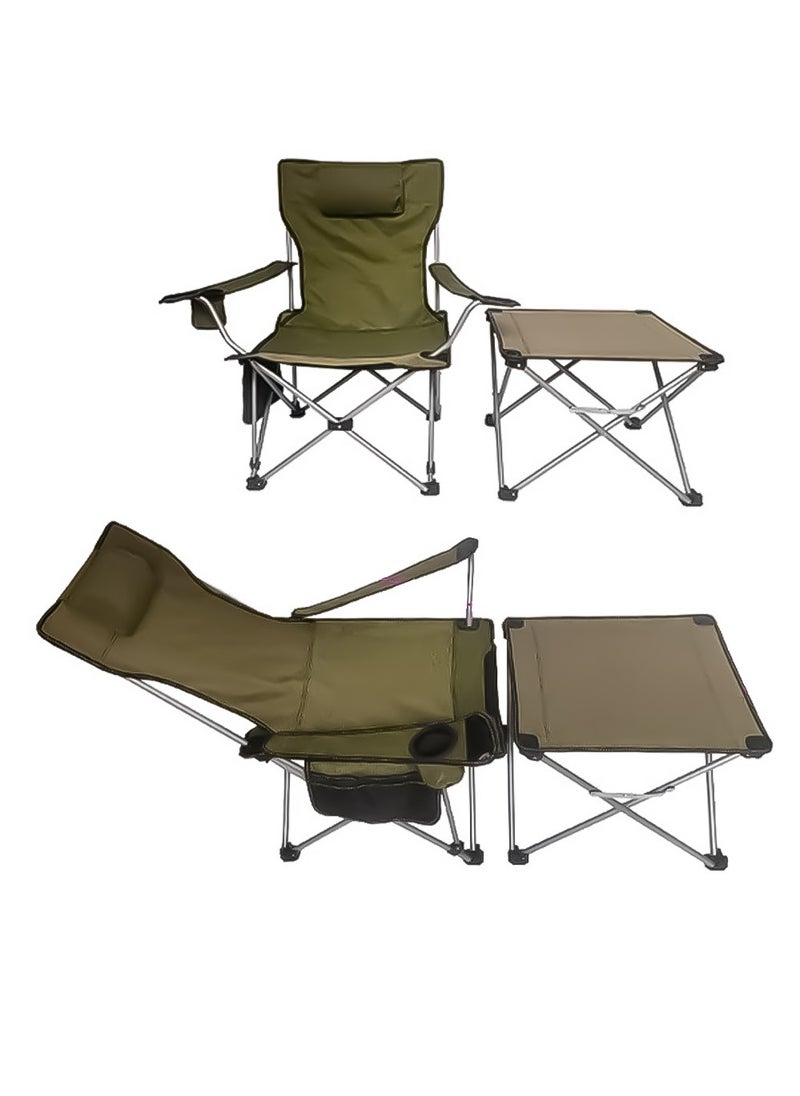 Foldable Camping Chair with Integrated Table For Outdoor Camp Beach Travel Picnic Hiking