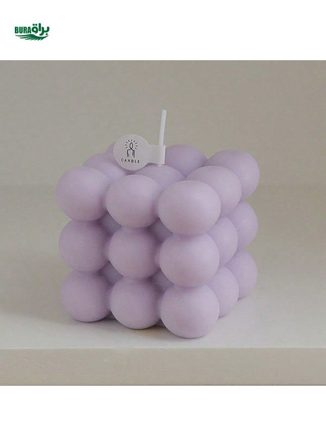 1pc Creative Soy Wax Sphere Cubic Shape Candle, Premium Wedding Anniversary Gift, Handmade Decor, Birthday Party Ambiance Scented Candle, Home Decor Holiday Celebration Candle For Halloween, Fall, Christmas, Winter, Holiday Season