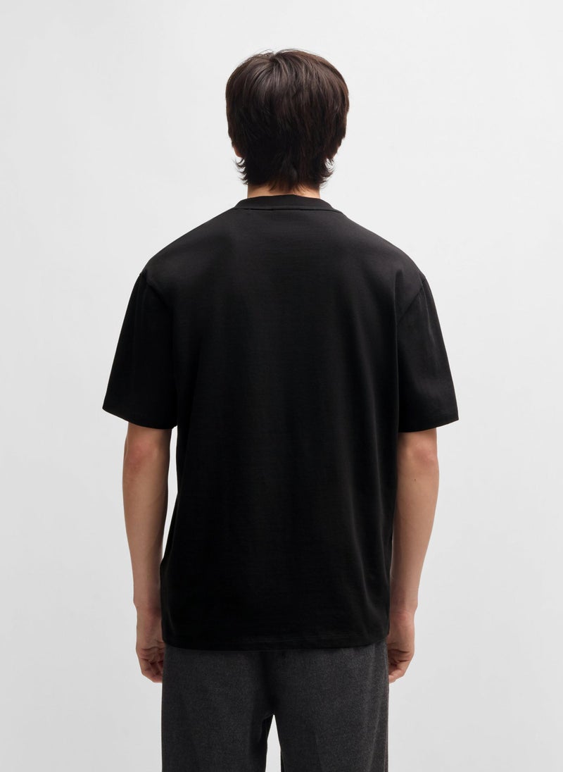 Cotton-jersey relaxed-fit T-shirt with logo patch