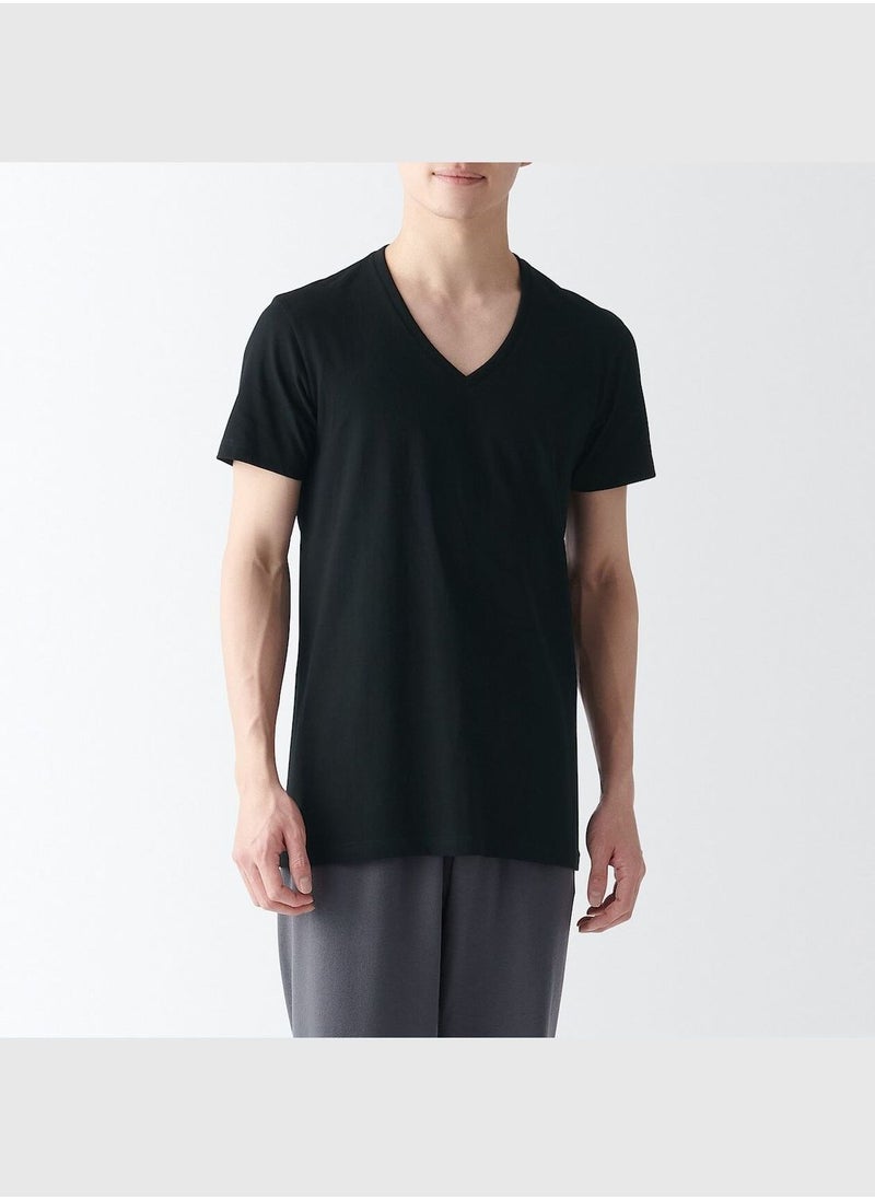 Side Seamless Cotton V Neck T-Shirt, 2 Pcs