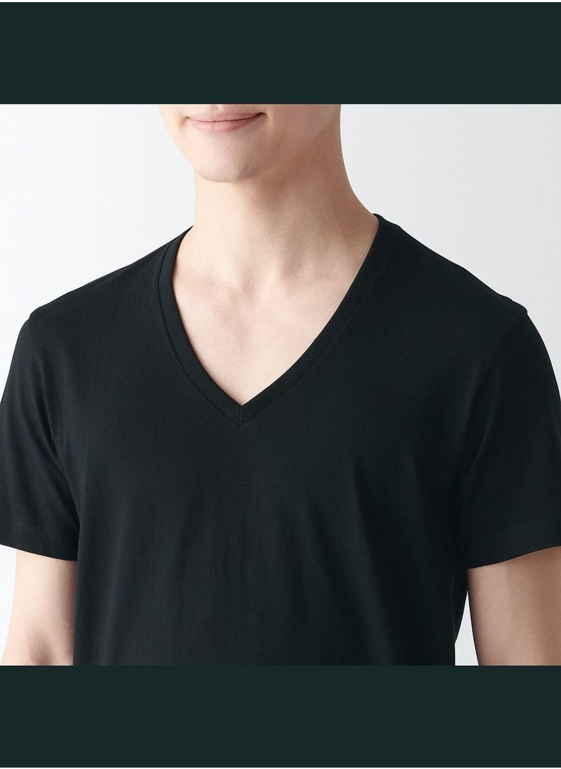 Side Seamless Cotton V Neck T-Shirt, 2 Pcs