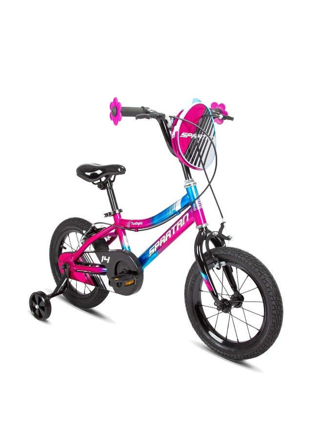 Spartan Twilight Kids' Bike (14 in, Pink/Blue)