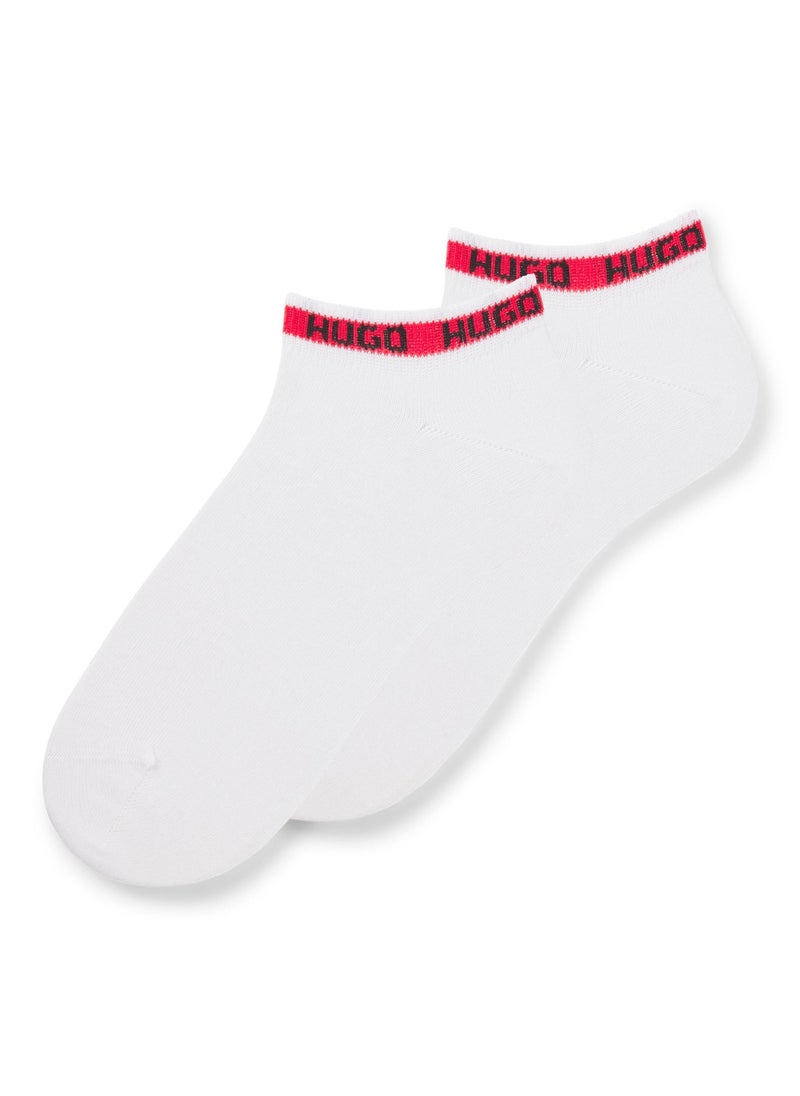 Two-pack of ankle-length socks with branded cuffs