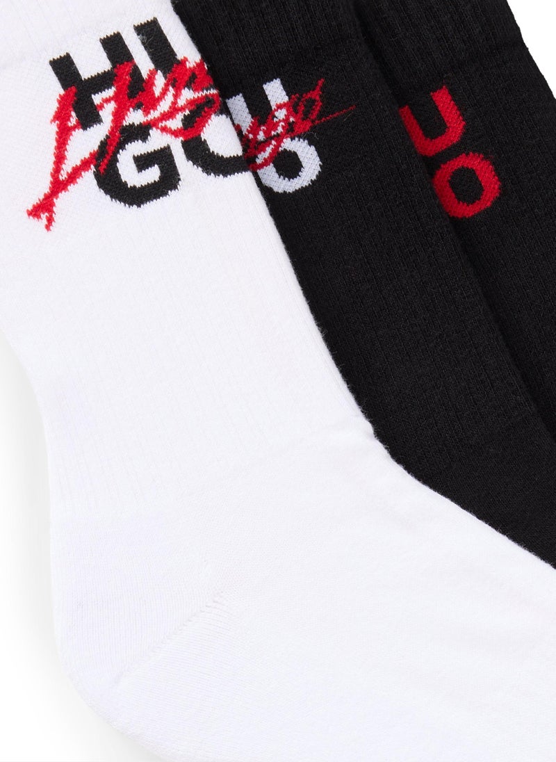 Three-pack of short-length socks with logo details