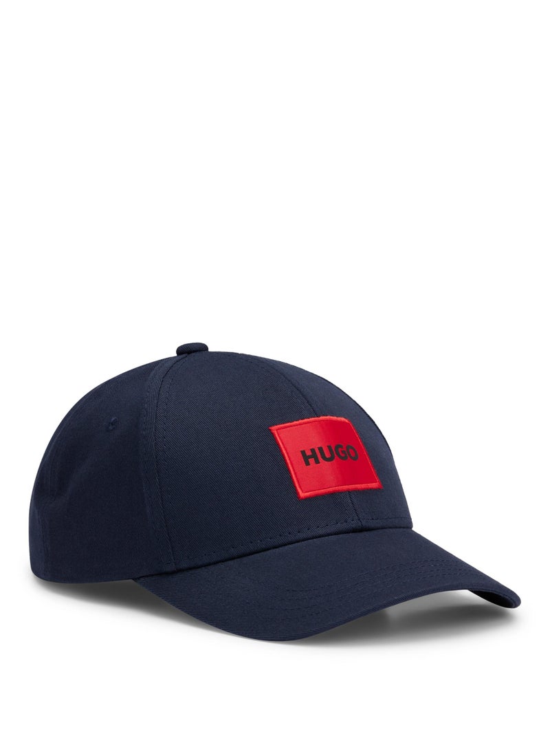 Cotton-twill cap with red logo label