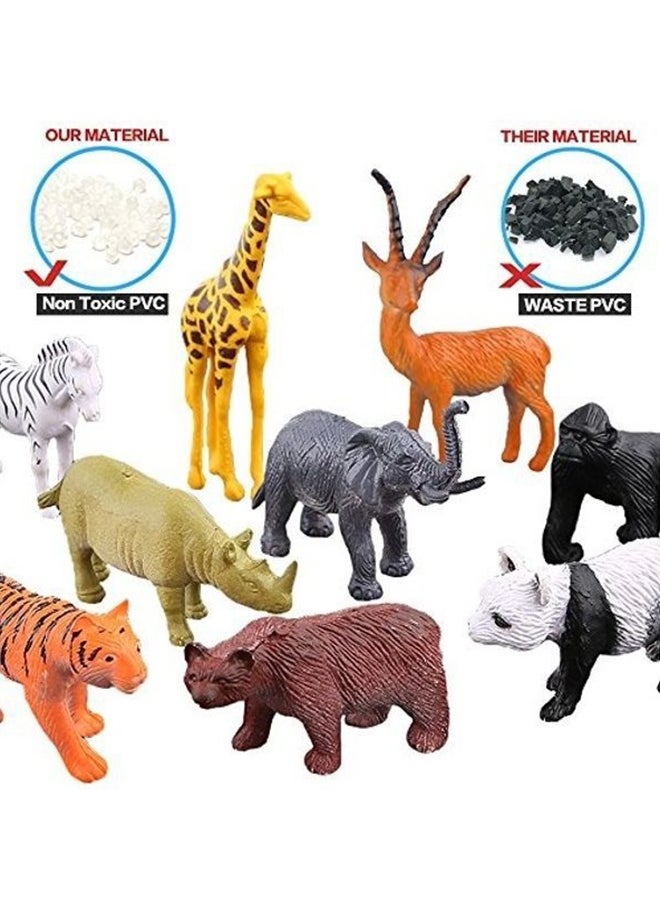 54-Piece Mini Jungle Animals Toys Set 1.9X9.7X4.3inch