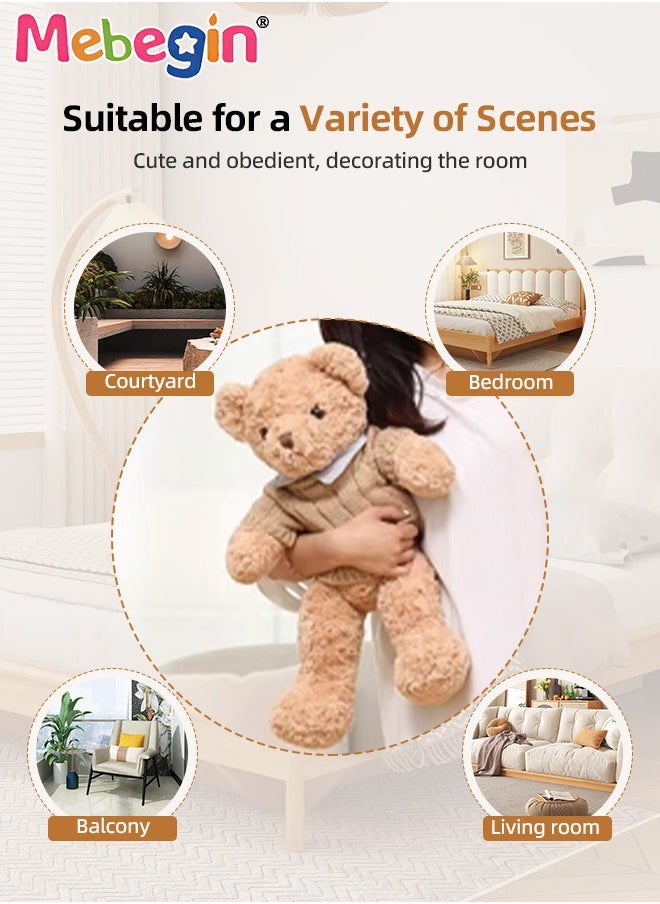 50cm Stuffed Teddy Bear, Unique Shape Teddy Bear, Shaggy Stuffed Brown Bear, Adorable Plush Toy, Made of Soft Premium Stuffing Material, Interior Decoration, Fun Themed Room Decor, Ideal Gift for Al