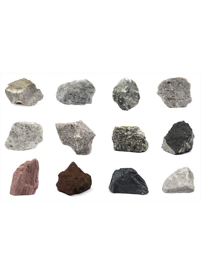 Rock Cycle Kit, 12 Pieces - Includes Metamorphic, Igneous & Sedimentary Rocks - 1