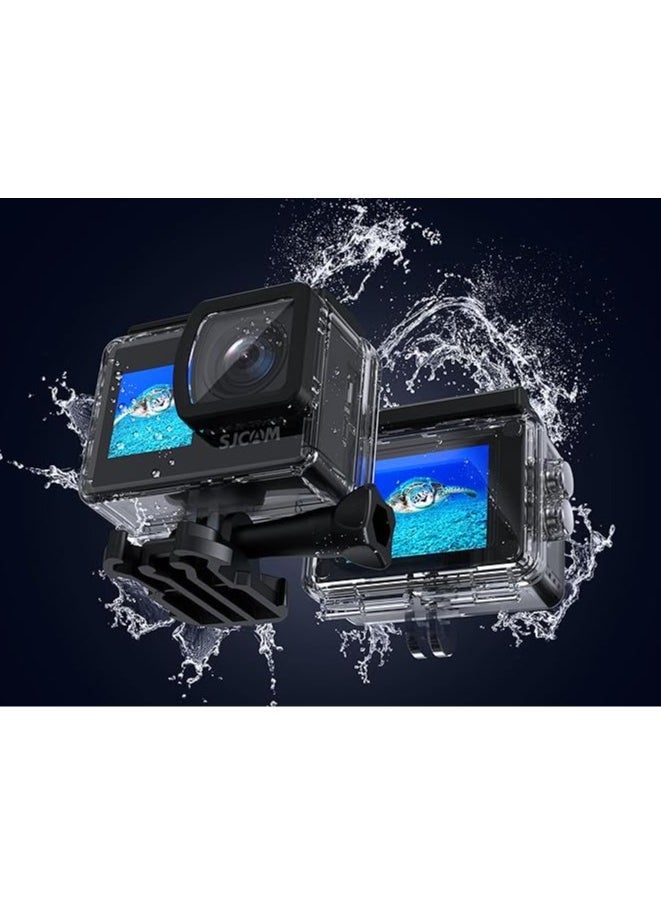 SJCAM SJ4000 Dual Screen 4K 30FPS/16MP WiFi Action Camera | 170° Ultra Wide Angle | 2.0''LTPS LCD+1.3'' Dual Screen | 30M Waterproof with Waterproof Case | Black